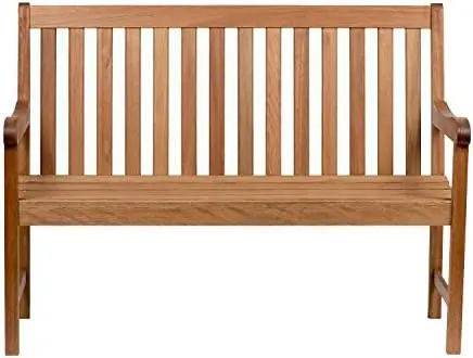 

4-Feet Bench | Eucalyptus Wood | Ideal for Outdoors and Indoors, Light Brown
