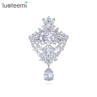 luoteemi fashion wedding bouquet brooches for women luxury grade cubic zircon micro pave setting lady bridal brooch friend gift
