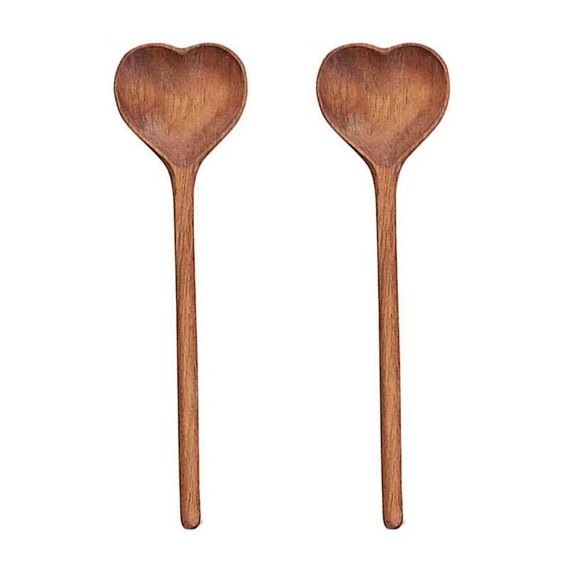 

Деревянные ложки в форме сердца, деревянные ложки в форме сердца (2 шт.)-искусственные приправы, соль, сахар