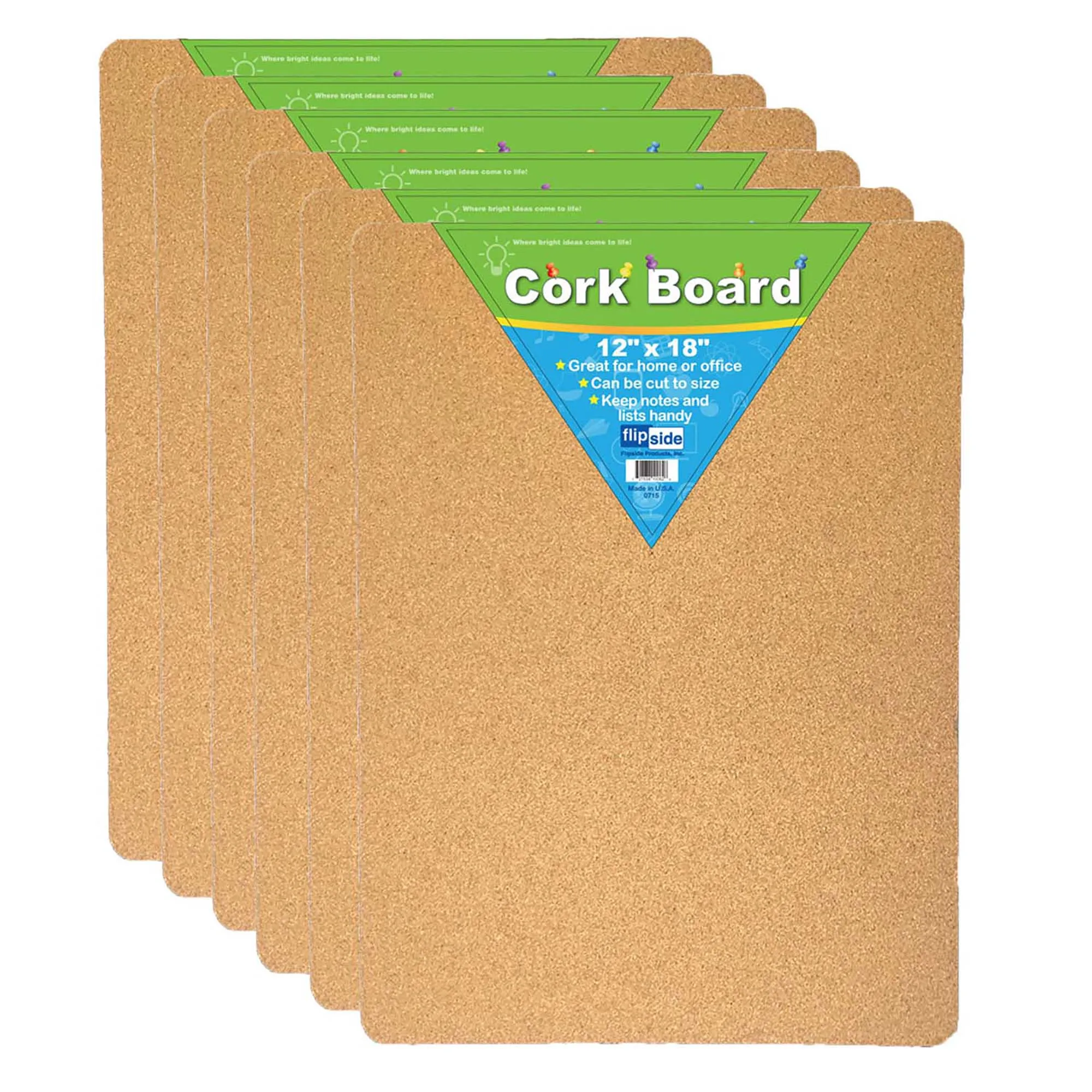 

Cork Bulletin Board, 12 Inch x 18 Inch, 6 Count