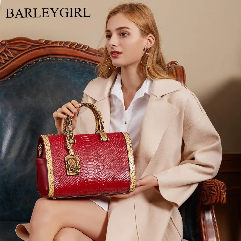 

Genuine Leather Vintage Crocodile Pattern Crossbody Bags For Women Trend Designer Shoulder Handbags Large Capacity Bucket Bag