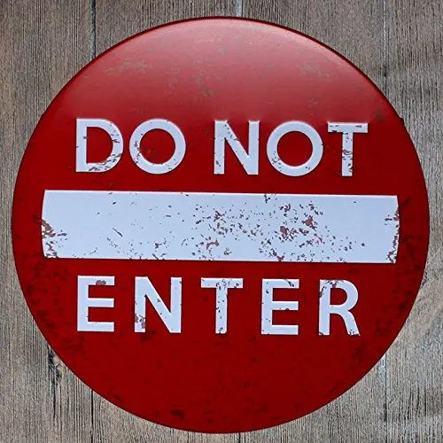 

do not enter round metal tin sign suitable for home and kitchen Bar Cafe Garage Wall Decor Retro vintage diameter 12 inch