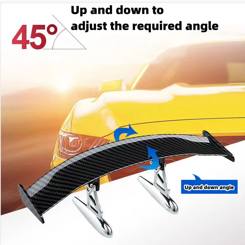 

Mini Rear Wing Modified Non-Perforating Car Personality Trim Small Rear Wing Carbon Fiber Miniature Top Wing General Purpose