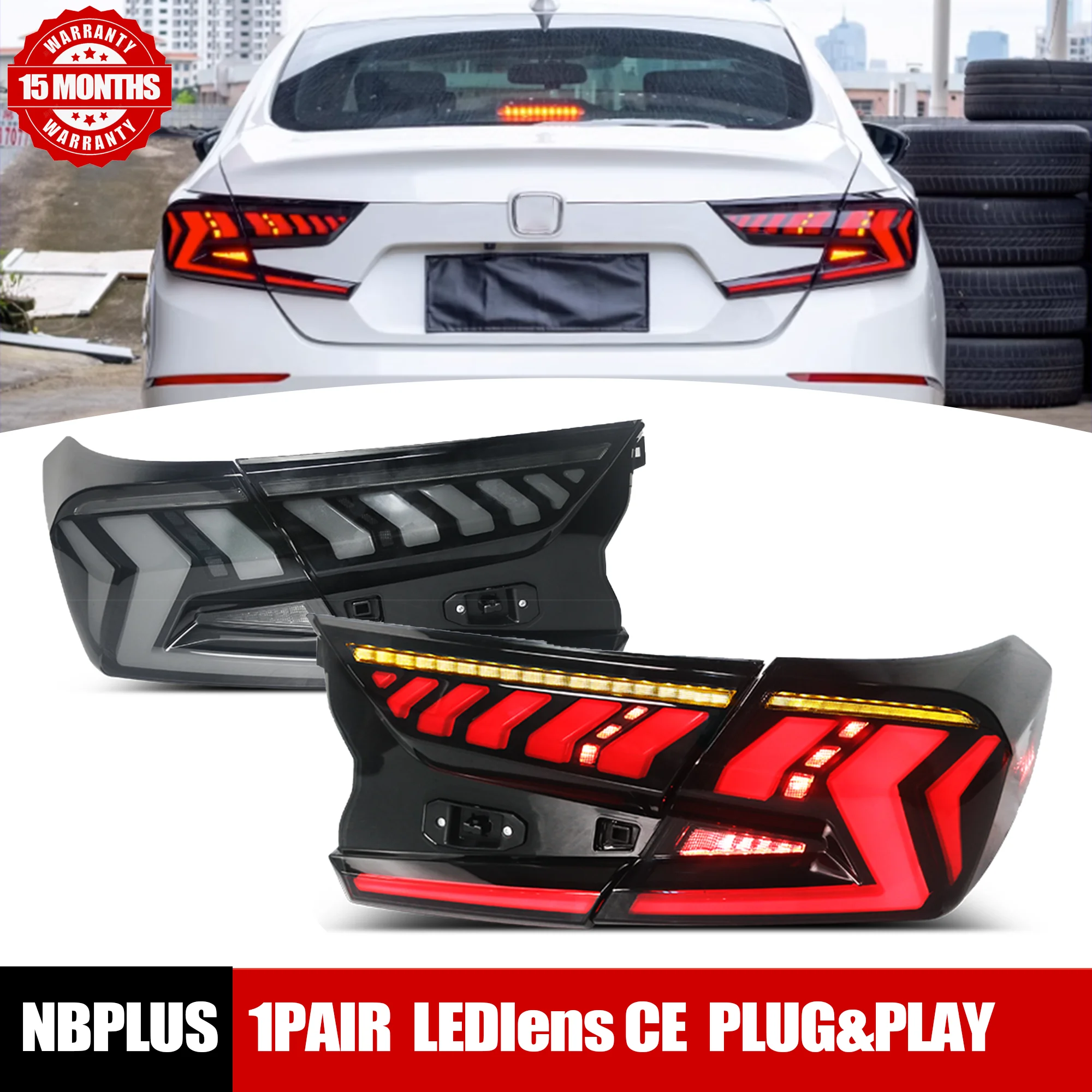 Автомобильные светодиодные задние фонари для Honda Accord 2018-2022 10-й 10 5-й анимации