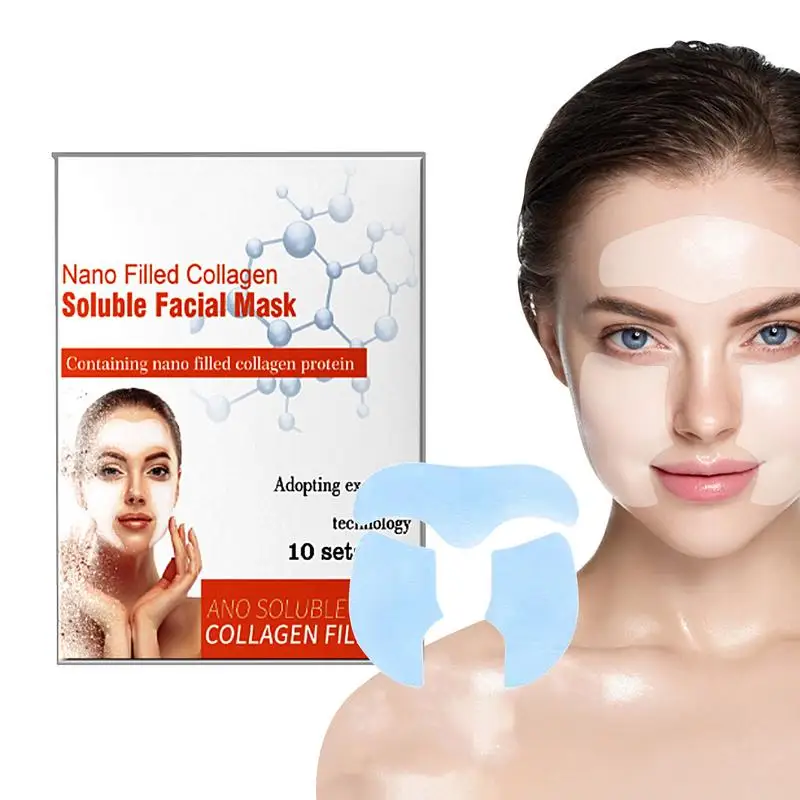 10 шт. Коллагеновые гидролизованные Патчи для лица с эффектом растворимости