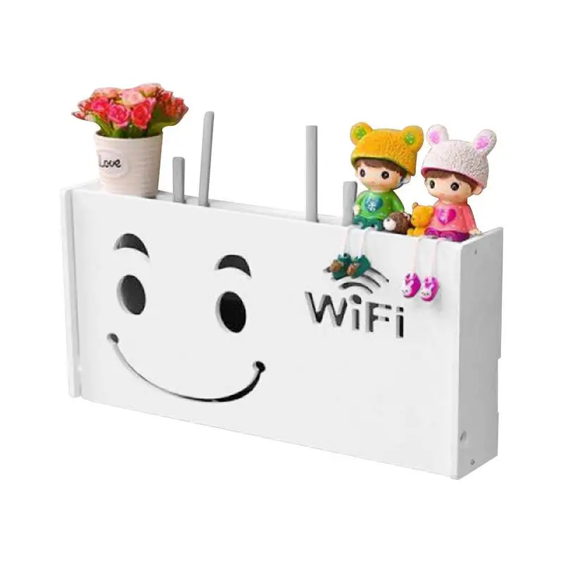 

Подставка для хранения Wi-Fi, настенный контейнер для хранения Wi-Fi с нижним отверстием для гостиной