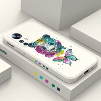 lion meets butterfly phone case for xiaomi mi 12 11 ultra lite 10 10s 9 11t 10t 9t pro lite poco m4 f3 x3 m3 pro cover