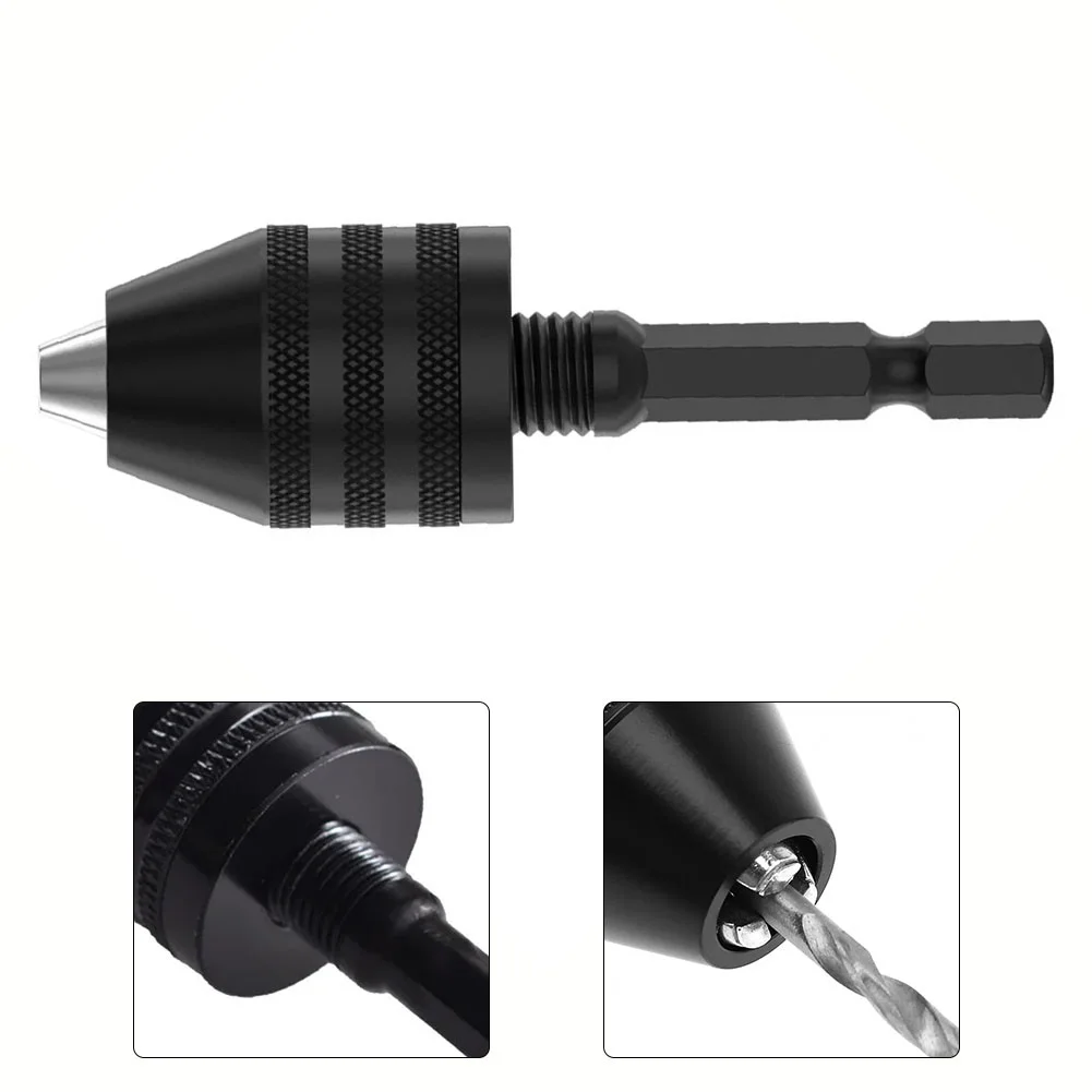 

2pcs Drill Chuck Adapter Hex Shank Quick Change Keyless Drill Bit Quick Change Adapter Converter Mechanical Toolholding