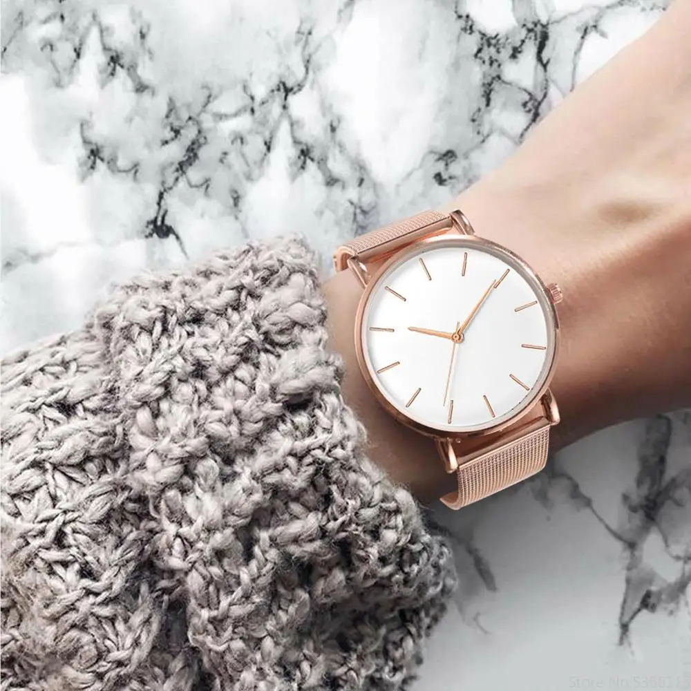 

2023 Ultra-thin Rose Gold Watch Minimalist Mesh Women Watch Montre Femme Watches Zegarek Damski Watch Relojes Para Mujer Reloj