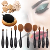10 pcs oval shaped makeup brush set