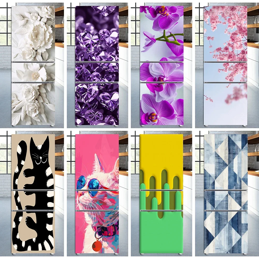 INS цветочная натюрморт художественная роспись наклейка на дверь холодильника