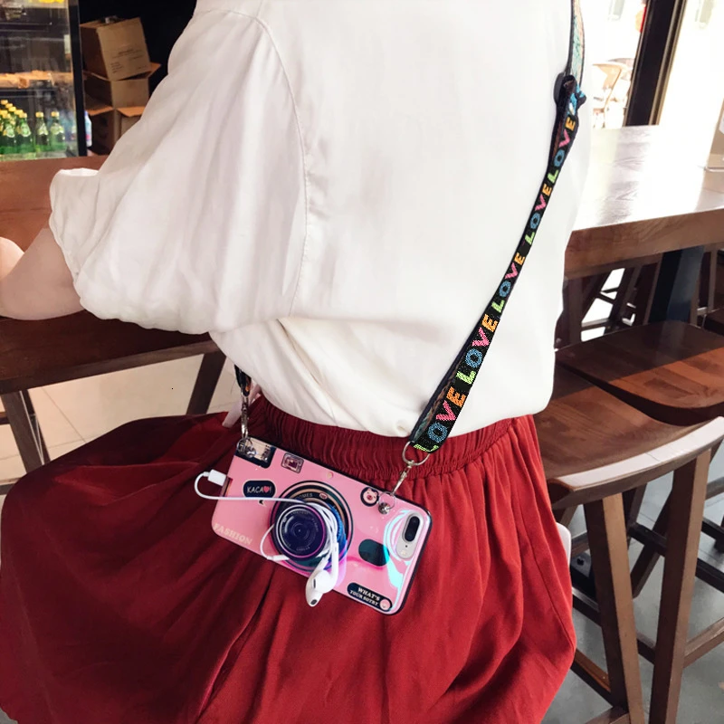 Crossbody Phone Case For iPhone 14 13 12 11 Pro XR XS MAX Holder Stand Case for Samsung S23 S22 S21 Ultra S10 Plus Covers