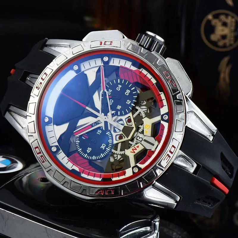 

Fashion Men Watch Big Dial Quartz Wristwatch Men Chronograph Silicone Strap Watches Male Business Clock Luxury Relogio Masculine