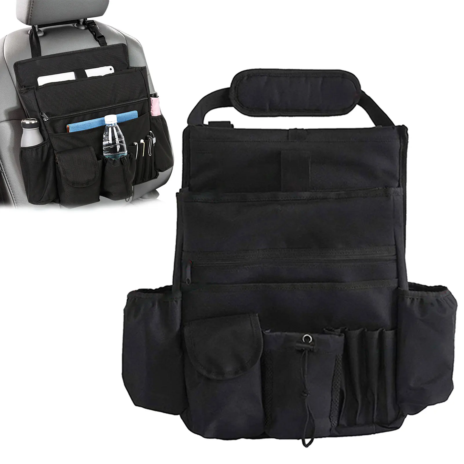 

Органайзер на спинку сиденья автомобиля, подвесной органайзер с несколькими отделениями для хранения вещей в салоне автомобиля