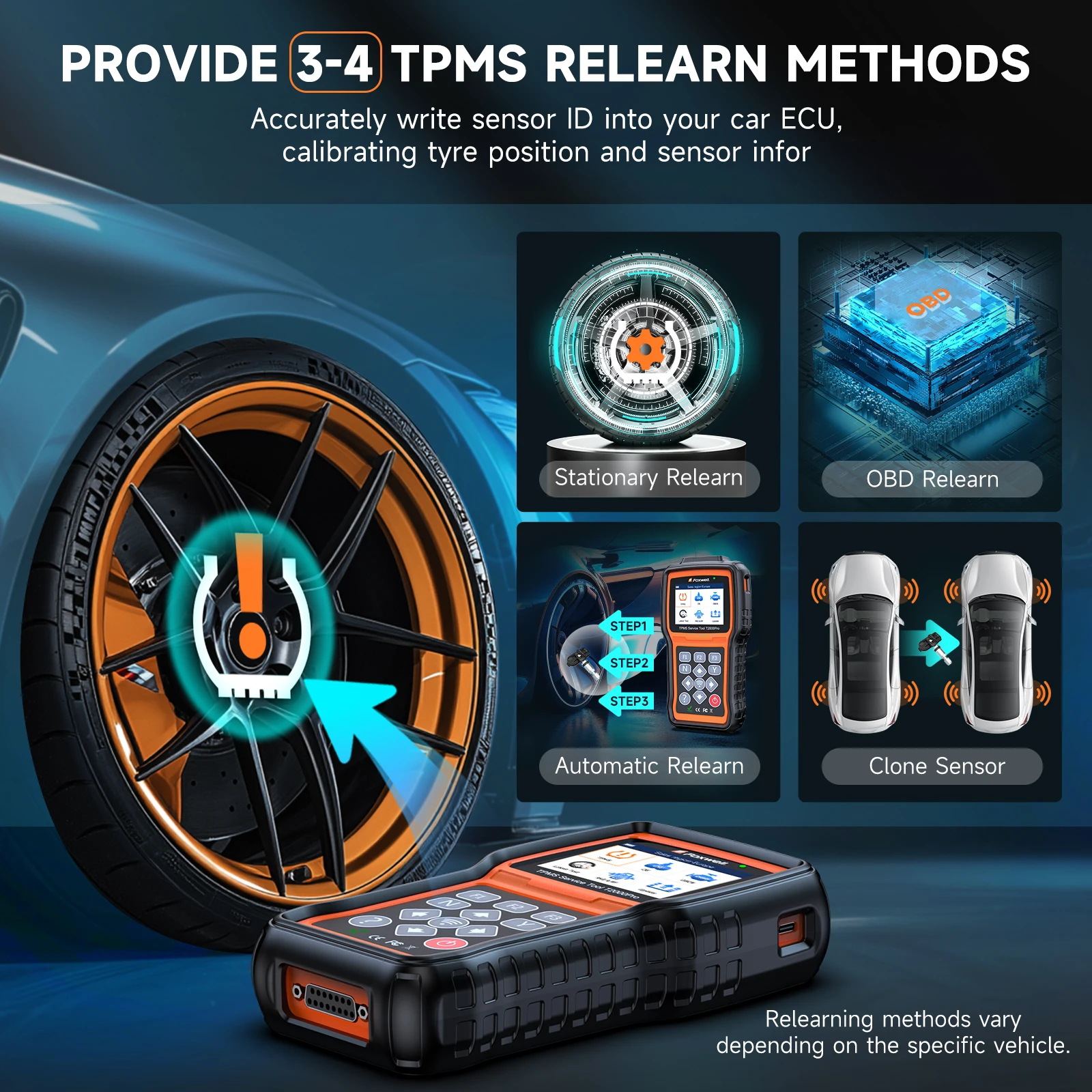 Foxwell T2000 PRO автоматический датчик давления в шинах TPMS активация программирование