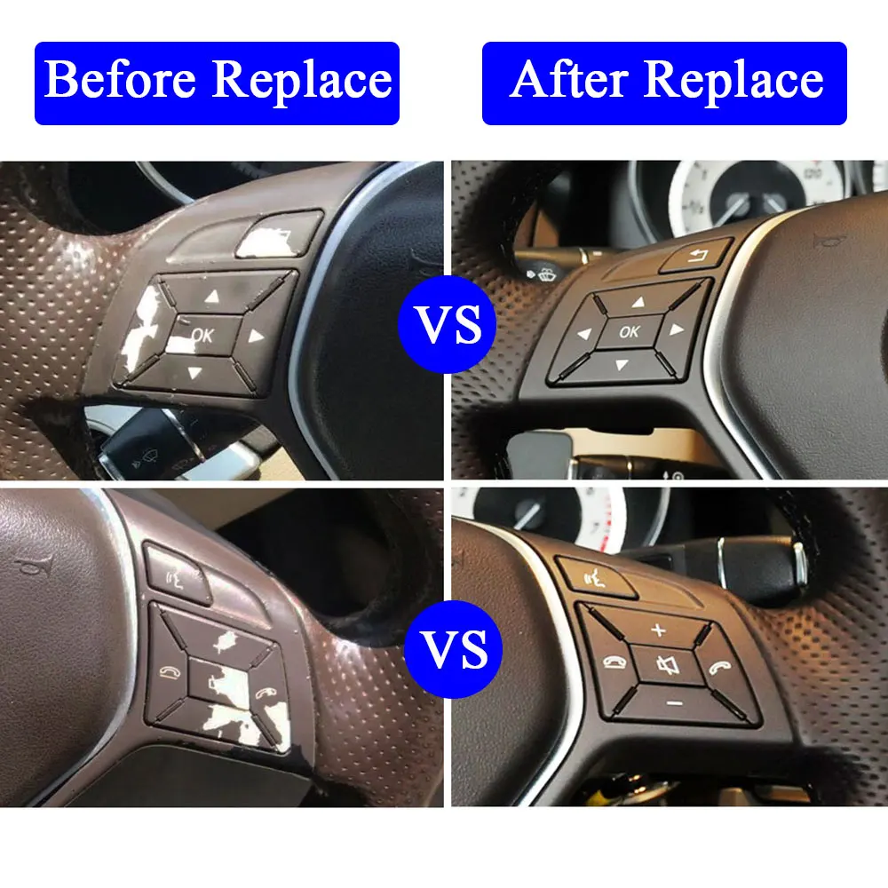 LHD RHD Car Steering Wheel Cover Control Switch Multi-function Button For Mercedes Benz C E GLK Class W204 X204 W212 W218 W156 images - 6