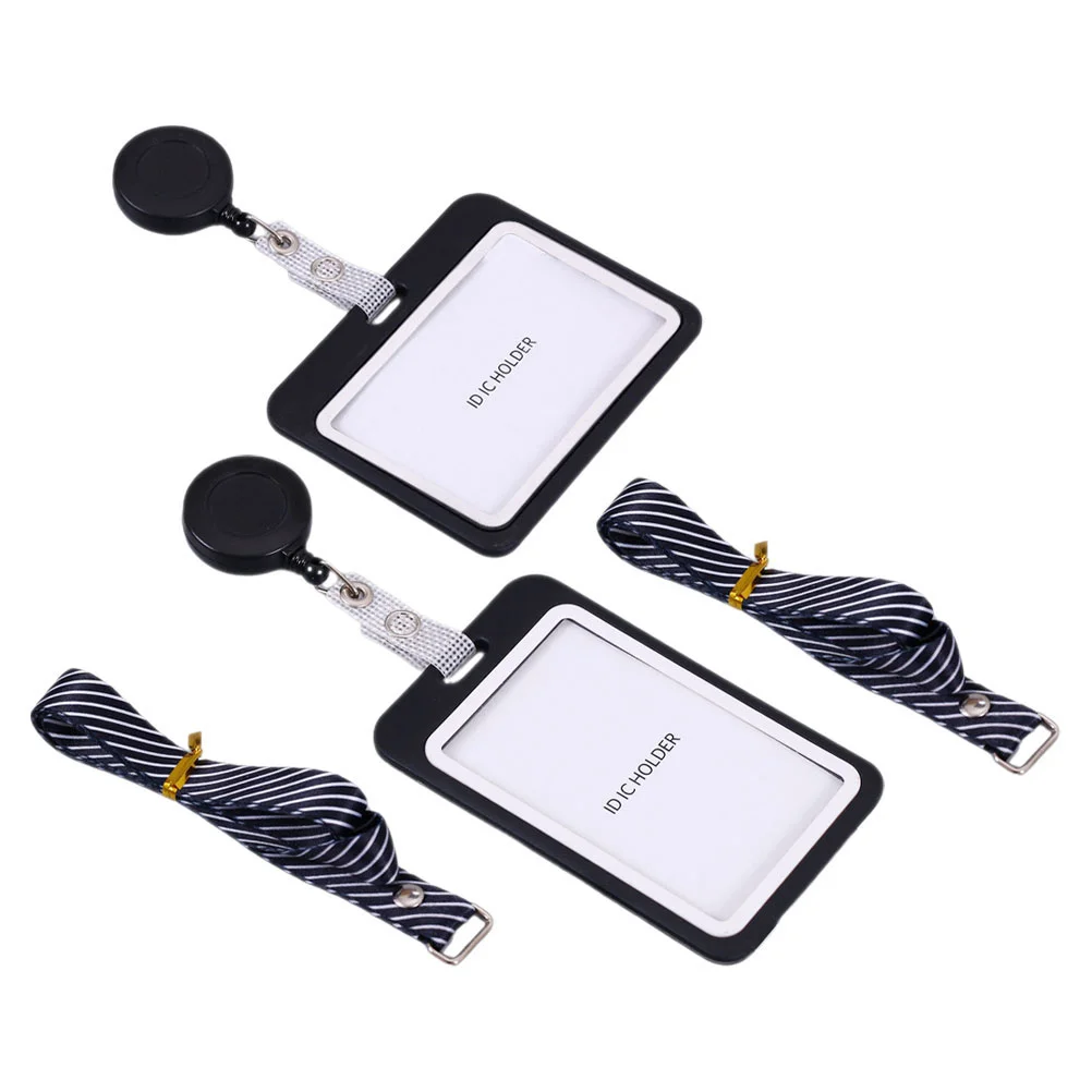 

2 Pcs Clear Badge Holder Cards Storage Sleeves Cover Protective Covers Pvc Work Display