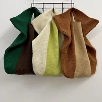 knitting tote bags 2022 women fashion top handle bags female shopper casual contrasting stripes large capacity designer handbags