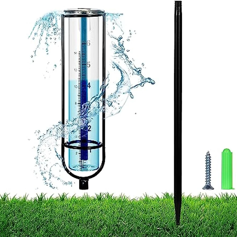 

Outdoor Meteorological Measurer Spiral Lawn Rain Gauge Glass Floating Rain Meter For Home Yard Lawn Garden Rainfall Measuring