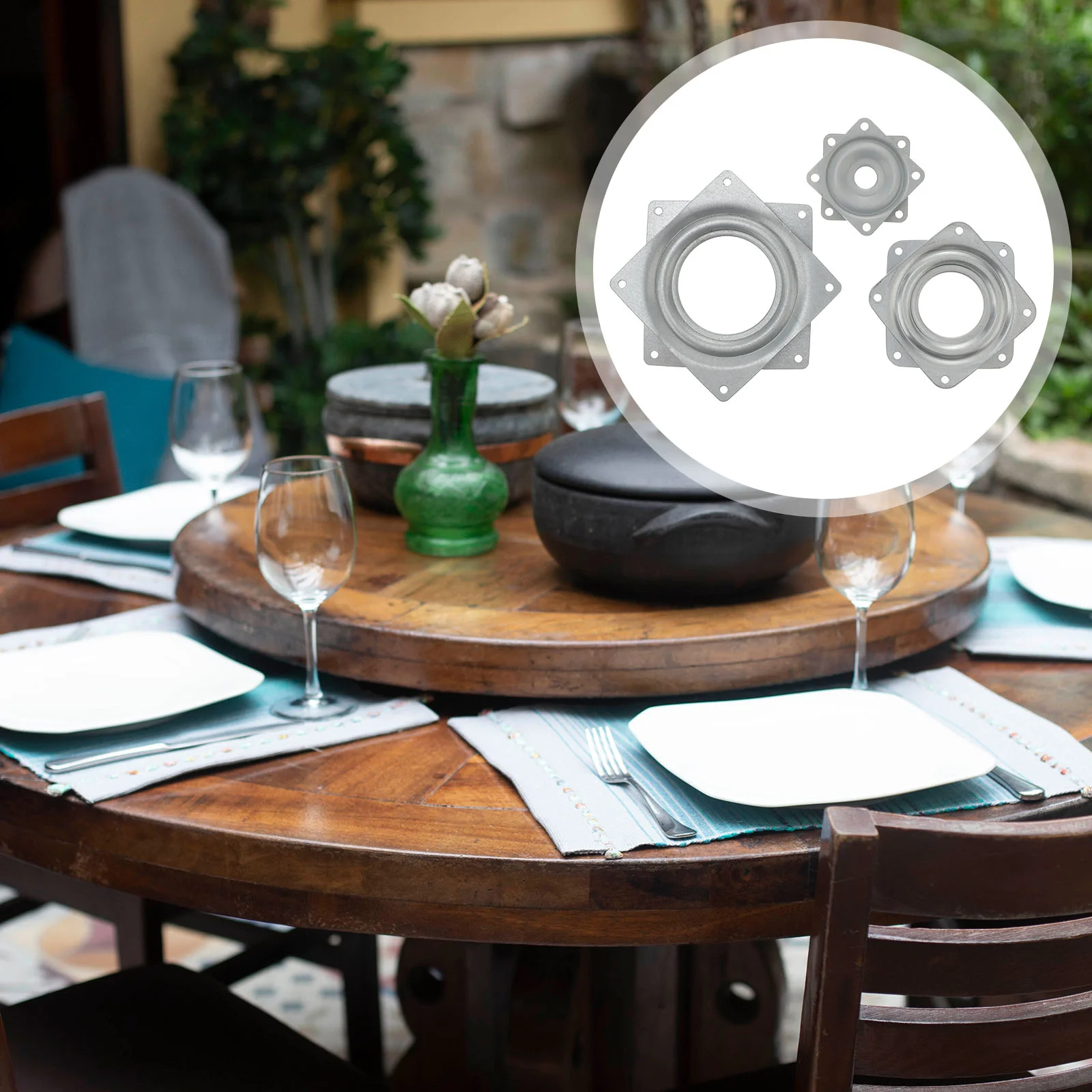 

3 Kitchen Cabinet Craft Project Swivel Zinc Plate Turntable Bearing Square Turntable Bearing Spining Display Stand Bearing