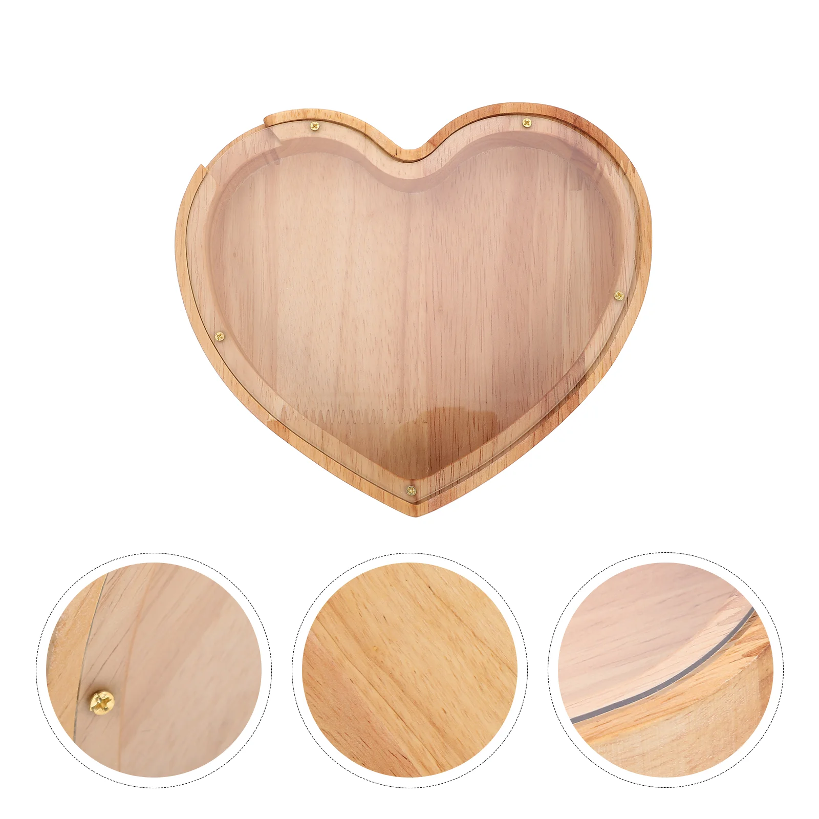 

Wood Piggy Bank Heart Shape Coin Bank Money Bank Wood Decorative Money Box
