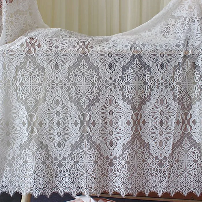 

New Style Eyelashes Pressure Yarn Thick Soft Lace Fabric Wedding Dress New Geometric Flower Decoration Accessories RS2071833