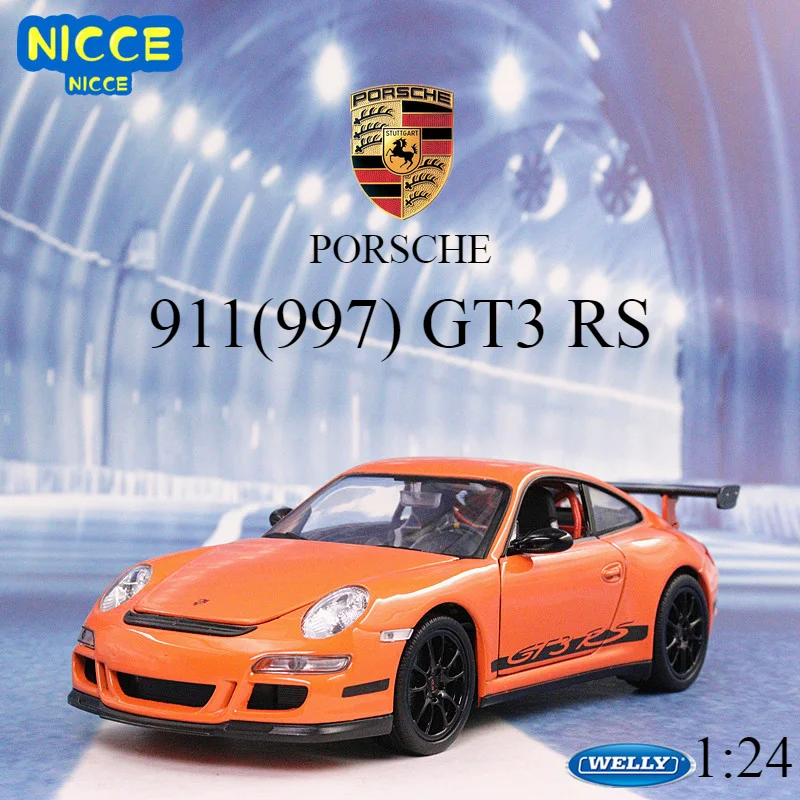 

Welly 1:24 Porsche 911 997 GT3 RS Sport Car Diecast Simulator Model Car Alloy Metal Toy Racing Car for Kid Gift Collection B188