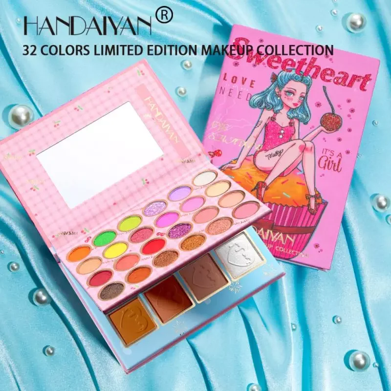 

NEW2023 32 Color Makeup Palette Eye Shadow And Blush Highlighter Makeup Set Waterproof Lasting Pearlescent Matte Eyeshadow