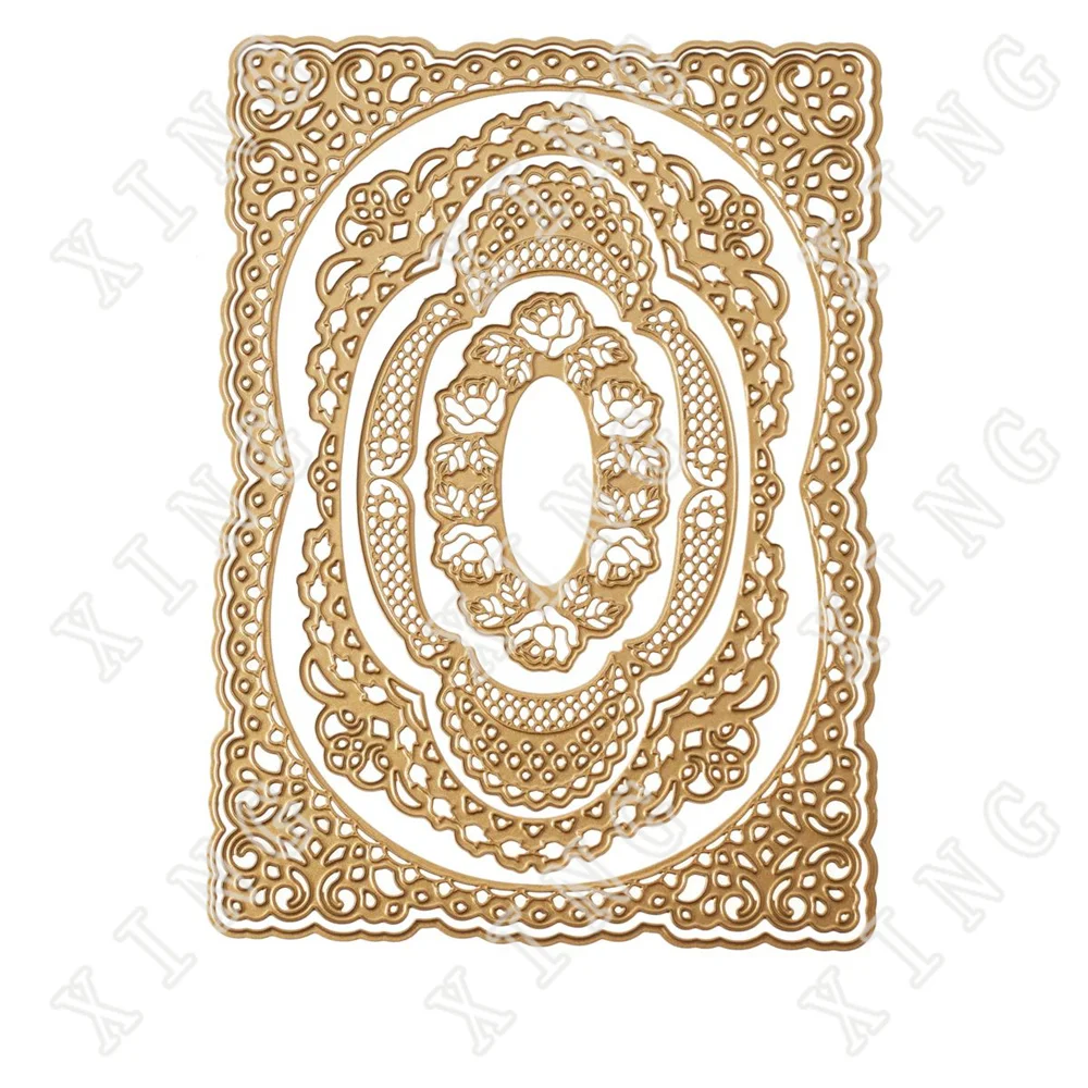 

2022 Arrival New Oblong 3D Concentric Frame Dies Scrapbook Used for Diary Decoration Embossing Template Diy Card Handmade