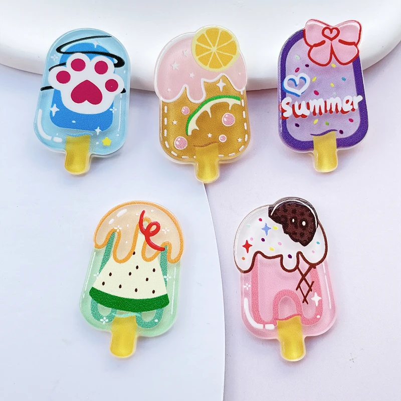 

20 шт. новые милые Мультяшные фрукты, мороженое с плоским основанием акриловые заколки для скрапбукинга «сделай сам» для свадебной вечеринк...