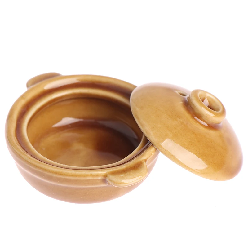 

1 шт. миниатюрная керамическая кастрюля для кукольного домика, миниатюрная кухонная утварь, посуда, кастрюля, столовый горшок