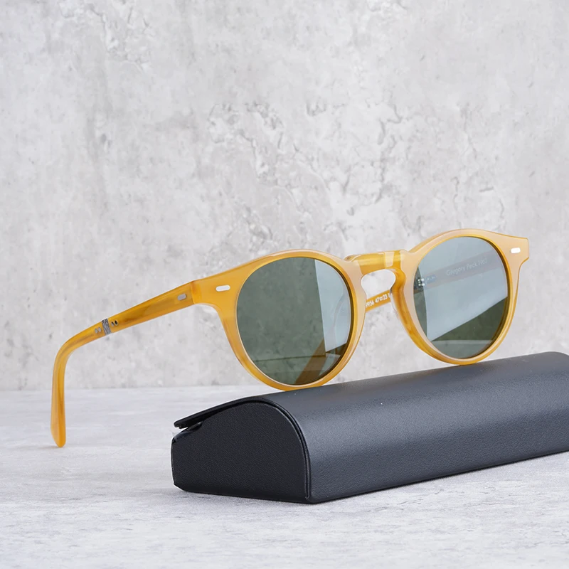 

Gregory Peck 1962 Sunglasses for Women Designer Sunglasses Folding Classic Acetate High Quality Vintage Sun Glasses for Men