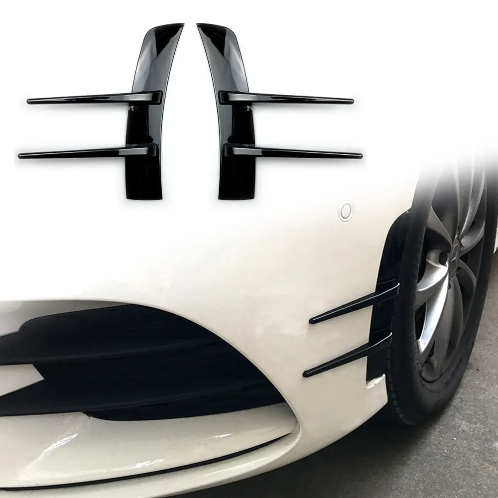 

2Pcs For Mercedes Benz A-Class A180 A200 A220 Car Front Bumpers Lip Air Vent Trim Spoiler Canards Splitter Styling Accessories