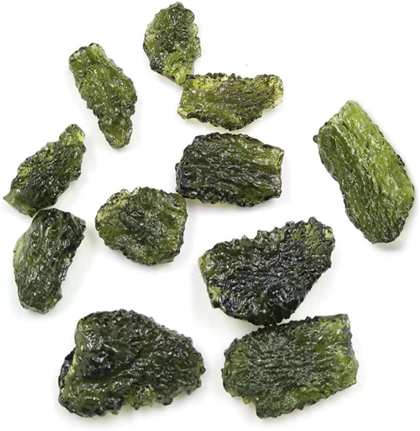 Кулон Moldavite зеленый неправильный камень чешский метеорит необработанный