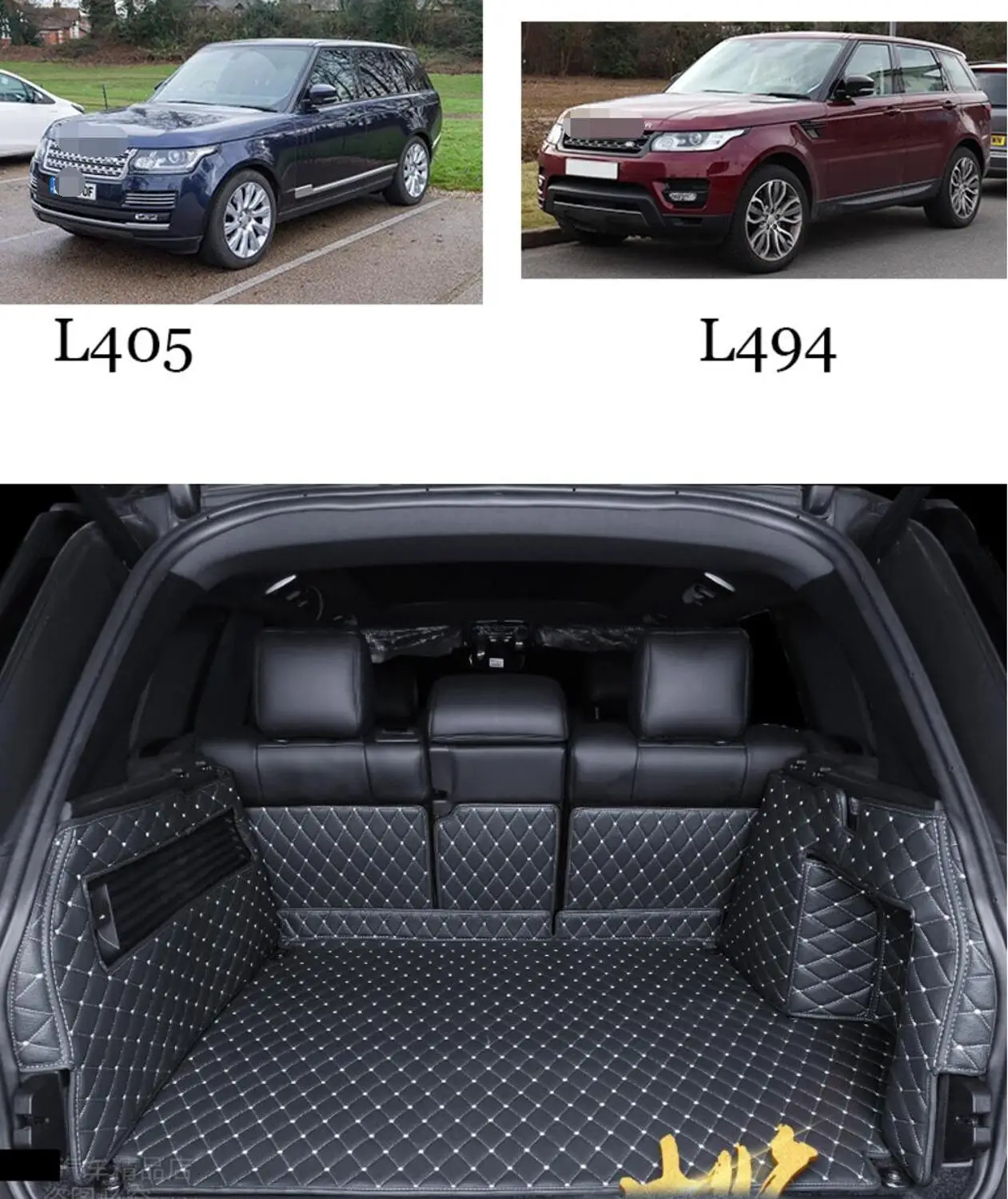 

luxury fiber leather car trunk mat for range rover 2014 2015 2016 2017 2018 2019 2020 range rover sport L494 l405 accessories