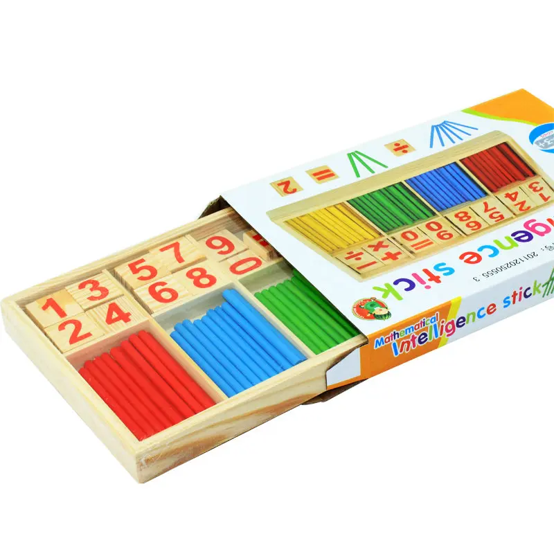 

Mathematical Intelligence Stick Baby Maths Training Counting Education Blocks Wooden Toys Montessori Kids Early Development Game