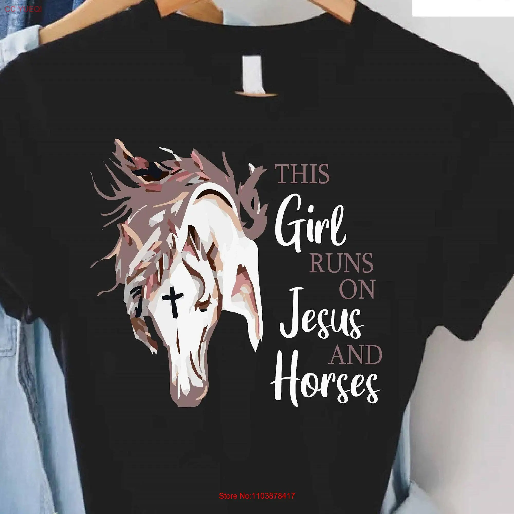 Кристианская Женская футболка для Иисуса влюбленной лошади эта девушка бегает и
