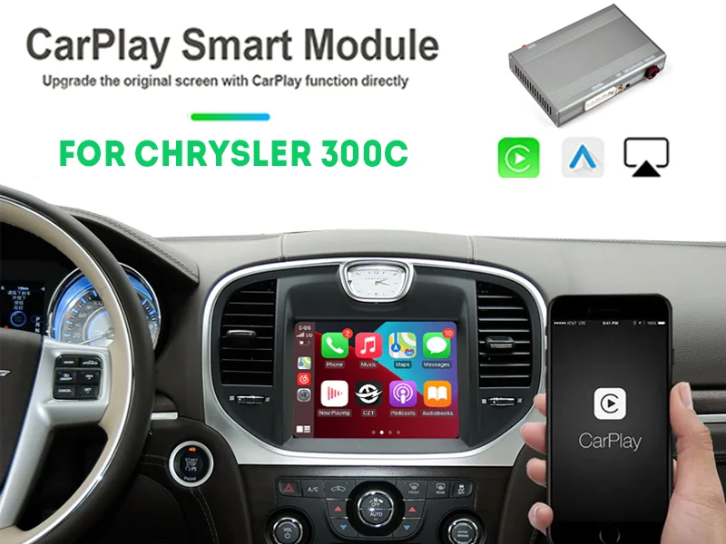 Фото Беспроводной блок интерфейса Carplay/Android Auto для Chrysler 300C 2012-2014 Android Car №1