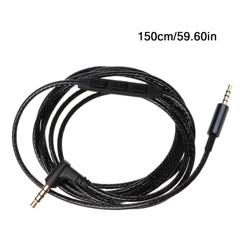 

1.5m Braid 3.5mm to 2.5mm 3.5mm Jack AUX Cable Cord With Mic Volume Drop Shipping