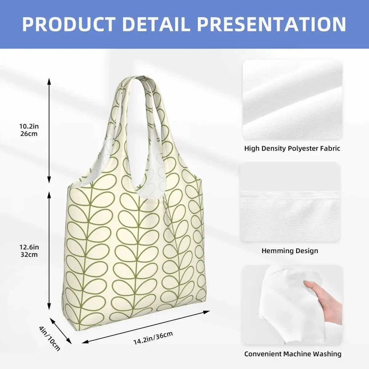 Оригинальные сумки-тоуты Orla Kiely с линейным стержнем зеленая трава сумки для