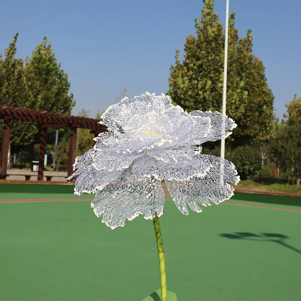 Большой пион искусственный цветок из льна свадебная дорога создание сцены