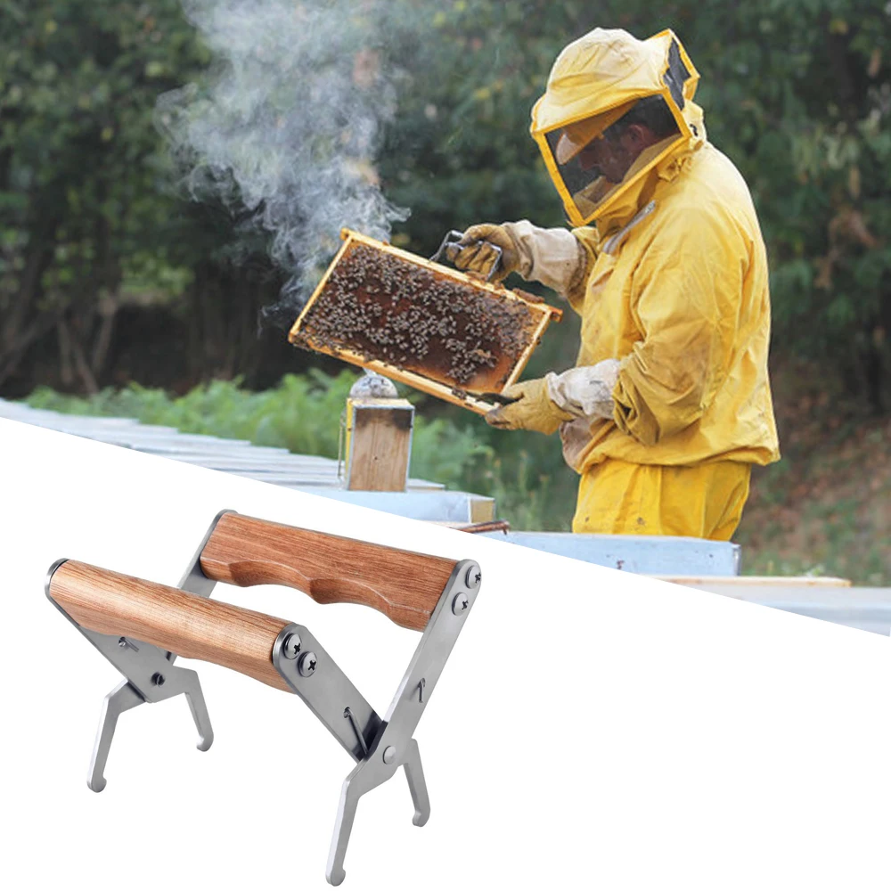 

Пчелиный улей держатель рамки из нержавеющей стали захват рамка ручка улей зажим захват пчеловодства аксессуары инструмент с деревянной ручкой