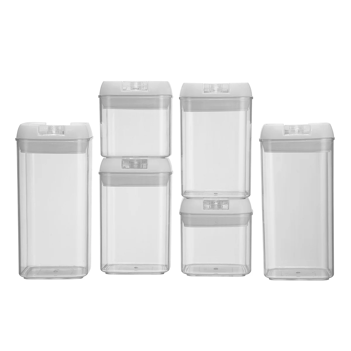 

6PCS Kitchen Organizer Jar Cereal Box Large Capacity Air-Tight Food Storage Container Plastic Clear Rice Box Organizer Tea Jar