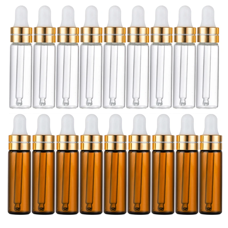 

50Pcs 1/2/3/5ml Perfume Essential Oil Bottles Protable Travel Aromatherapy Liquid Dispenser Cosmetic Massage Oil Dropper Bottle