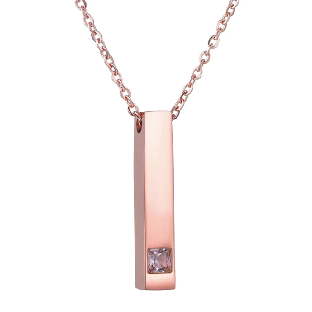 

Lovers Cylinder Shaped Neck Pendants Couple Neck Jewelry Romantic Zircon Neck Decoration Gift (Style Rose Gold)