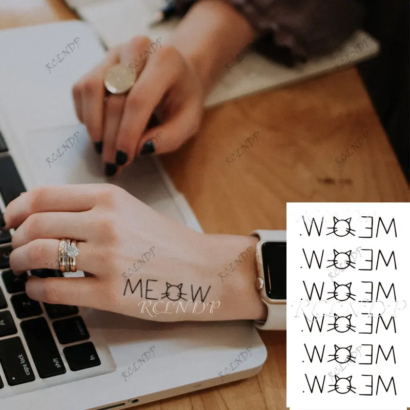 Водостойкая Временная тату-наклейка Totem черный квадратный узор руки пальцы шея