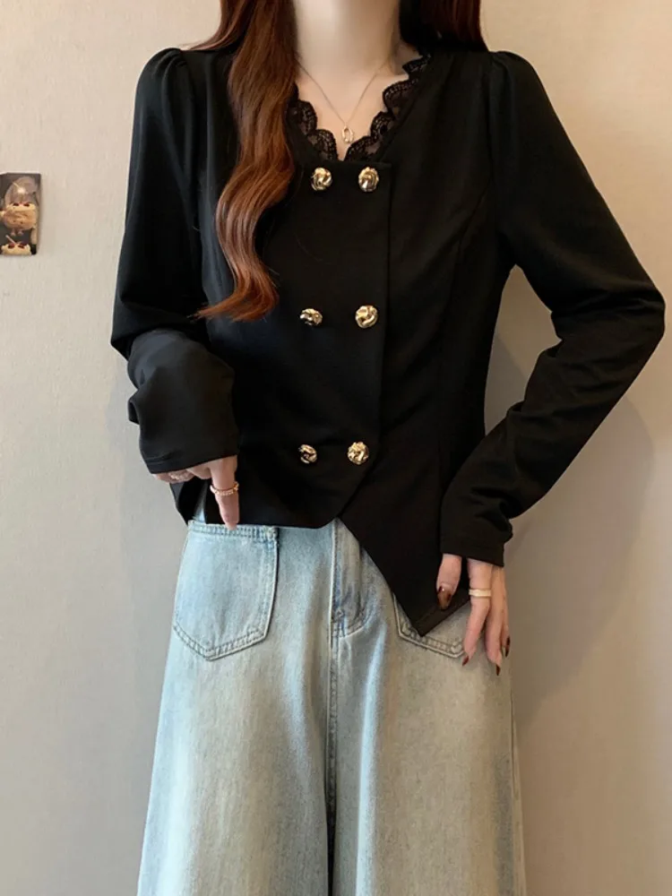 Женская одежда больших размеров Весенне-осенний дизайн Sense Western Sle Кружевные