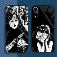 anime junji ito terror phone case glass for huawei p 10 20 30 40 pro plus p50 p9 p smart 2019 2021 p smartplus smart z elefone