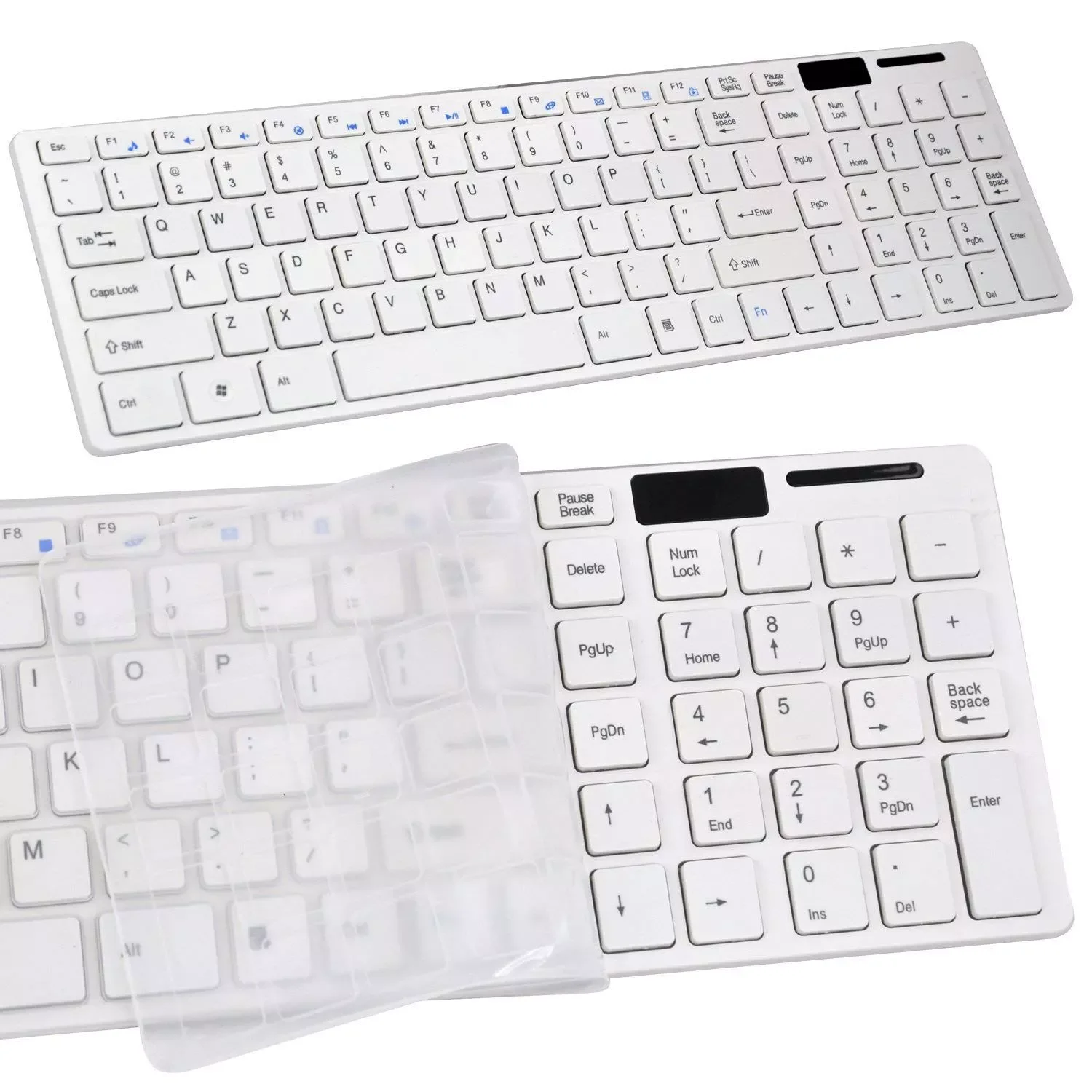 

Slim White Keyboard + Wireless Optical Mouse Set for PC and Laptop