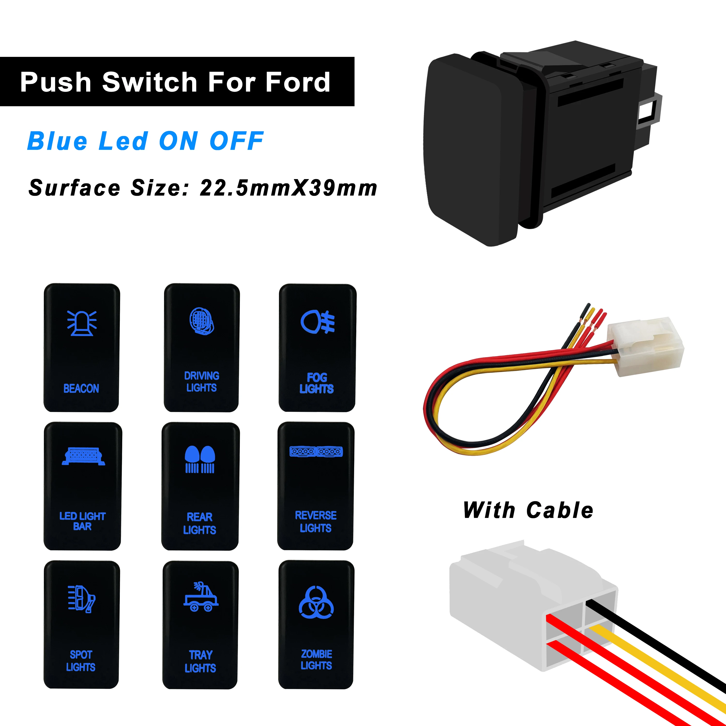 Кнопочный выключатель для Ford Ranger PX PK Mazda светодиодная подсветка включения и